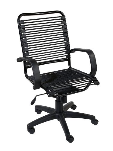 Eurø Style Bradley Bungie High Back Adjustable Office Chair with Arms, Black Bungies with Graphite Black Frame- best bungee chair