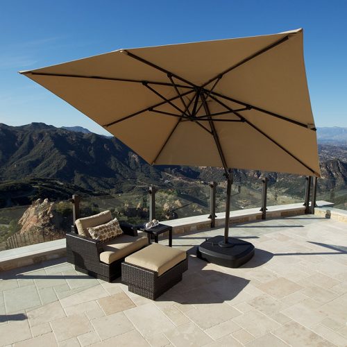 Portofino Signature Resort Umbrella 10' X 10' Sunbrella® Fabric Canopy and Swivel Base. Cover Included_15 best beach umbrella
