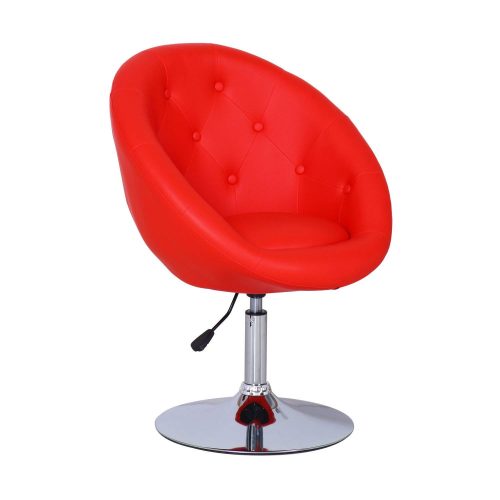 Adeco Cushioned Leatherette Adjustable Barstool Chair Chrome Finish Pedestal Base