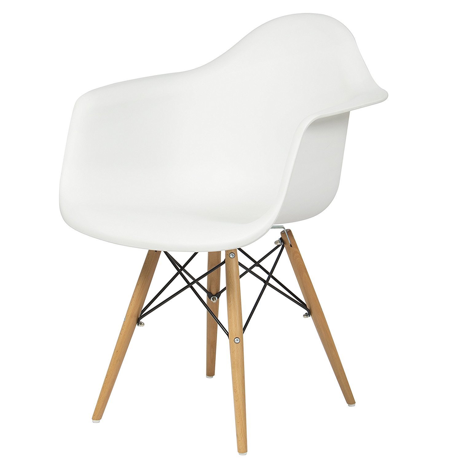 Best Choice Products Eames Style Armchair Mid Century Modern Molded Plastic Shell Arm Chair - Plastic Chairs