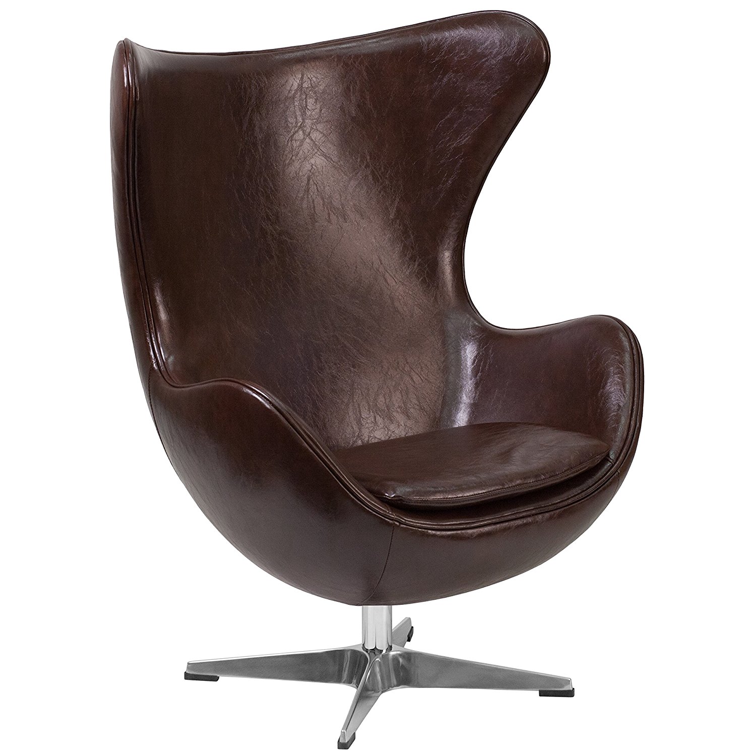 Espresso Brown Leather Egg Chair - & Retro Lounge Chairs - Egg Chair