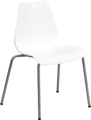 HERCULES Series 770 lb. Capacity White Stack Chair - Plastic Chairs