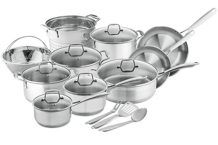 Chef's Star Professional Grade Stainless Steel 17 Piece Pots & Pans Set - pots pans sets