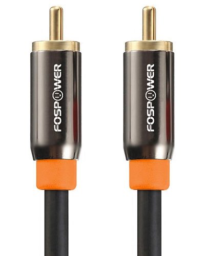 FosPower (6 Feet) Digital Audio Coaxial Cable [24K Gold Plated Connectors] Premium S/PDIF RCA Male to RCA Male for Home Theater, HDTV, Subwoofer, Hi-Fi Systems - Digital Coaxial Cables