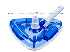 Milliard Sea-Thru Triangle Weighted Pool and Spa Vacuum Head, 11" Wide Cleaning Surface Safe on Vinyl Lined Pools - Pool Vacuum Heads