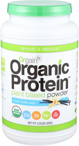  Orgain Organic Plant Based Protein Powder, Sweet Vanilla Bean, 2.03 Pound - Protein Powders