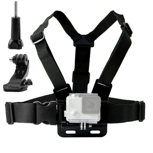 TEKCAM Adjustable Chest Harness Mount with J Hook Mount for AKASO/Apeman/Pictek/DBPOWER / WIMIUS/Lightdow/Cymas Action Sports Outdoor cameras accessories (Camera Not Included) - GoPro Chest Mounts