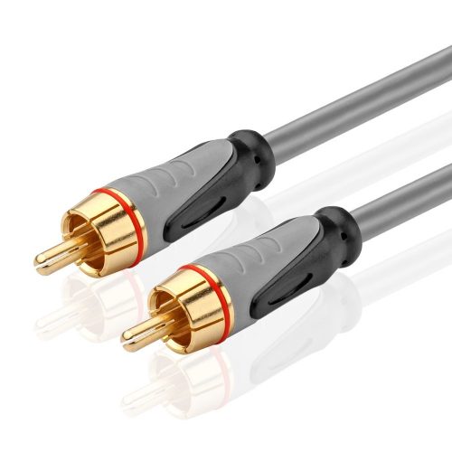 TNP Subwoofer S/PDIF Audio Digital Coaxial RCA Composite Video Cable (15 Feet) - Gold Plated Dual Shielded RCA to RCA Male Connectors - Black - Digital Coaxial Cables