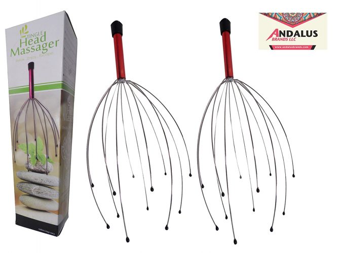 Tingle Head Massager - Hand Held Scalp Massager by Andalus (2 Pack) - head massager