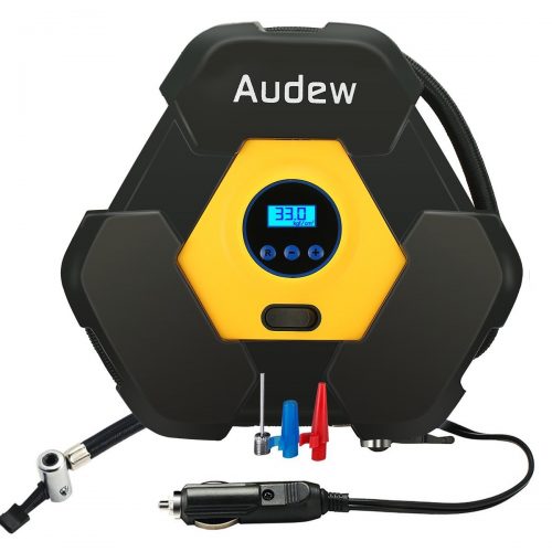 AUDEW Portable Air Compressor Pump, Auto Digital Tire Inflator, 12V 150 PSI Tire Pump for Car, Truck, Bicycle, RV and Other Inflatables - tire inflator