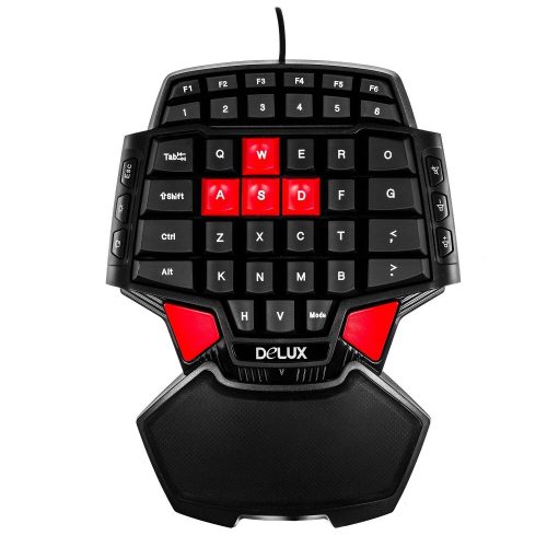 DEEBOL 46-Key Wired Professional Singlehanded backlit Gaming Keyboard Mini Gaming Keypad Ergonomic Gamepad With 3-Color LED Backlight - gaming keypad