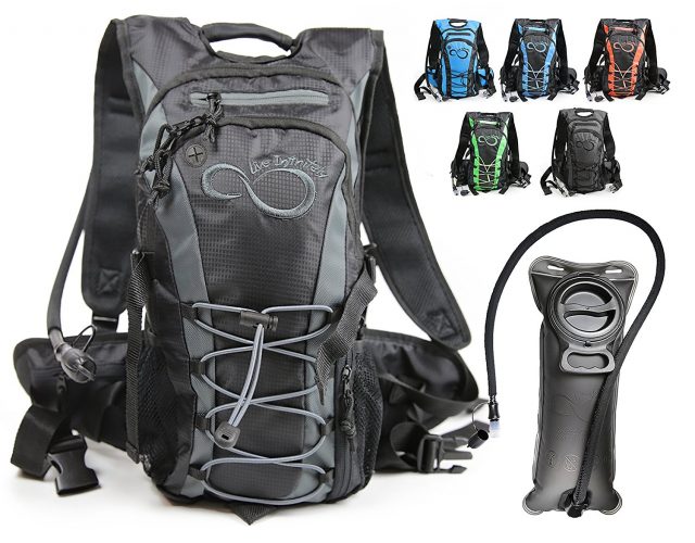 Hydration Backpack With 2.0L TPU Leak Proof Water Bladder- 600D Polyester -Adjustable Padded Shoulder, Chest & Waist Straps- Silicon Bite Tip & Shut Off Valve- Daypack For Cycling & Hiking - Hydration Pack