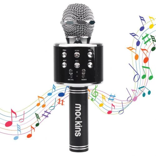 Mockins WS858 Wireless Portable Handheld Bluetooth KARAOKE MICROPHONE Compatible with Android & IOS Apple – Black - Bluetooth Microphone