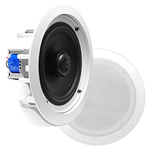 Pyle PDIC60T In-Wall / In-Ceiling Dual 6.5-Inch Speaker System, 70V Transformer, 2-Way, Flush Mount, White - in-ceiling speakers