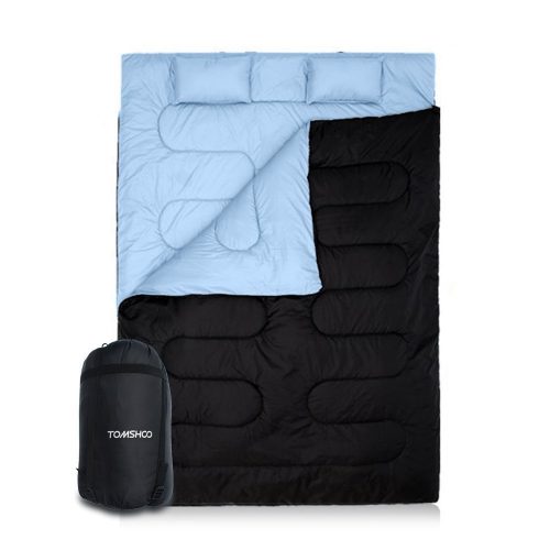  TOMSHOO Double Sleeping Bag 2 Person with 2 Pillows for Outdoor Camping Hiking - Double Sleeping Bags