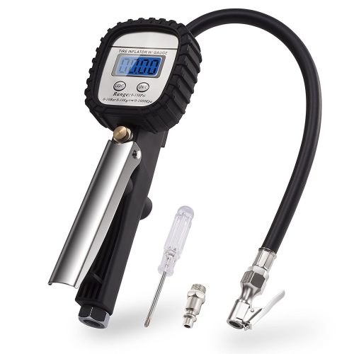 Tire Pressure Gauge, Exwell Digital Tire Inflator Gauge for All Vehicles, Automatic Reading Air Pressure Gauge - 150 PSI - tire inflator