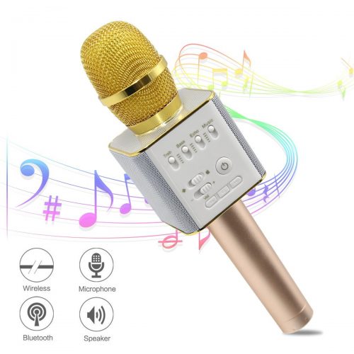 Ula Wireless Karaoke Microphones, Bluetooth Karaoke Machine, Upgraded 2600mAh Stereo Player Outdoor Family KTV Party Handheld Singing Q9, Compatible With Smartphone Devices  - Bluetooth Microphone