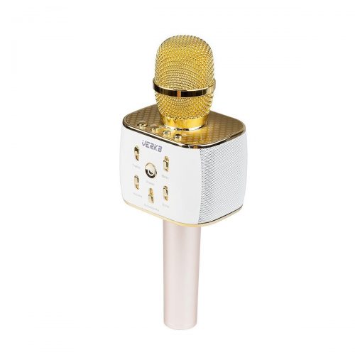 VERKB Wireless Microphone with Speaker Karaoke Pro, 3-in-1 2200mAh Bluetooth KTV Karaoke Machine for Apple Android Smartphone or Pc Thanksgiving Day and Christmas Gifts(Light Gold) - Bluetooth Microphone