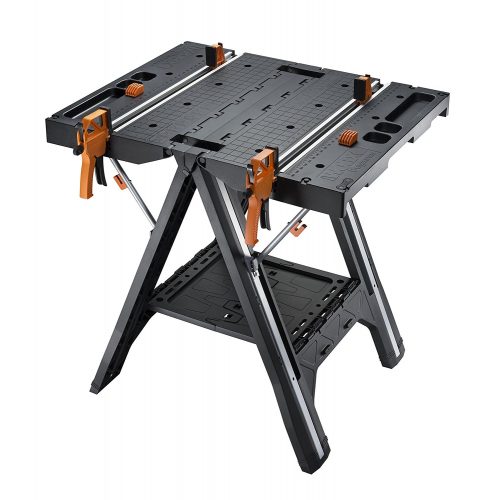 WORX Pegasus Multi-Function Work Table and Sawhorse with Quick Clamps and Holding Pegs – WX051 - Portable Workbench