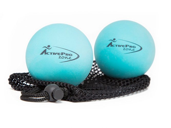 ActiveProZone Therapy Massage Ball - Instant Muscle PAIN RELIEF. Proven EFFECTIVE SET - 2 Extra Firm Balls W/ Mesh Bag - Massage Balls 