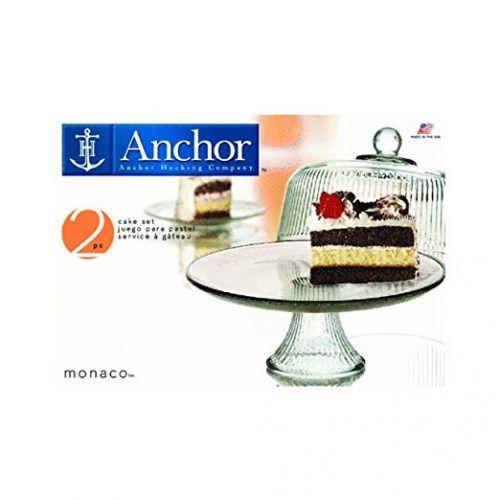 Anchor Hocking Monaco Cake Set with Ribbed Dome - cake stands with dome