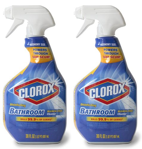 Clorox Disinfecting Bathroom Cleaner Spray Bottle, 30 Ounces, Pack of 2 - Automatic Shower Cleaners