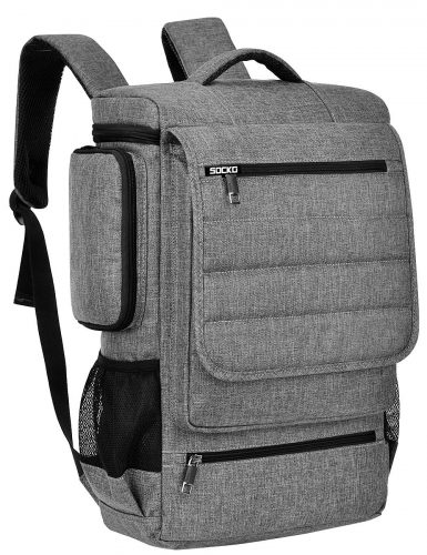  Laptop Backpack, BRINCH Unisex Luggage & Travel Bags Knapsack, Rucksack Backpack Hiking Bags Students Shoulder Backpacks Fits Up to 17.3 Inch Laptop MacBook computer, Grey-Black - 17-inch laptop backpacks
