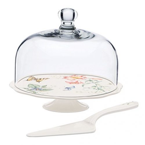 Lenox Butterfly Meadow Cake Plate with Glass Dome - cake stands with dome