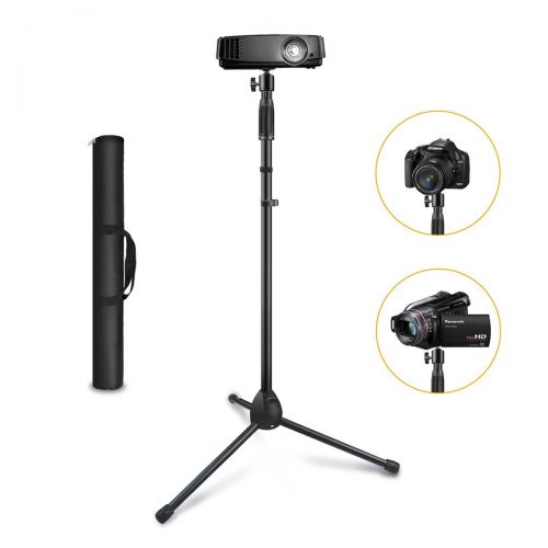 Link Dream Projector Stand, Link Dream Portable Tripod Stand Adjustable Height 29.5" to 55.1" Anti-Slip 360° Swivel Ball Head for Mini Projector, Small Camera, Webcam, GoPro with carrying Bag - Projector Tripod Stands