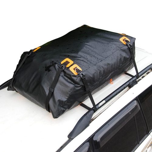 MARKSIGN 100% Waterproof Car Rooftop Cargo Carrier Bag, 14.5 cu ft, Waterproof Zipper and Rain Flap, 8x1.5 inch Nylon UV Proof Straps Fits Vehicles with Side Rails or Cross Bars, Aerodynamic Design - Best Waterproof Roof Top Cargo Bags