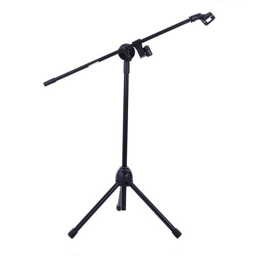 Ohuhu Microphone Stand Dual Mic Clip Collapsible Tripod Boom Stand - best microphone stand