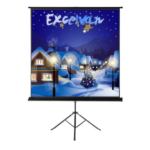 Excelvan Projector Screen with Foldable Stand Tripod, Excelvan Portable 70" x 70" HD 1:1 Pull Up Movie Screen for Home Theater Cinema Wedding Party Office Presentation - Projector Screen with Stands