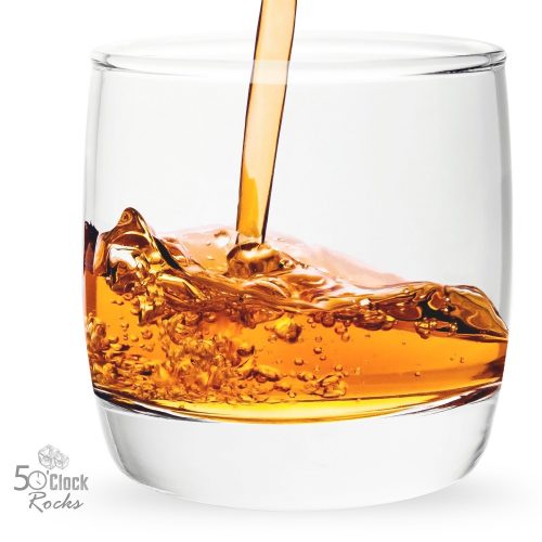 5 O'Clock Rocks 6.5-Ounce Scotch and Whiskey Glasses with FREE Mixologist Recipe Book (Set of 2). Great Gift for Dad - Highball Glass