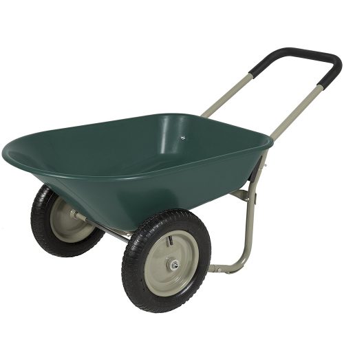 Best Choice Products Dual Wheel Home Wheelbarrow Yard Garden Cart - 2-WHEEL WHEELBARROW
