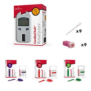 Cardio Chek Starter Cholesterol Analyzer kit with cholesterol test strips by PTS Panels - Cholesterol Test Kit