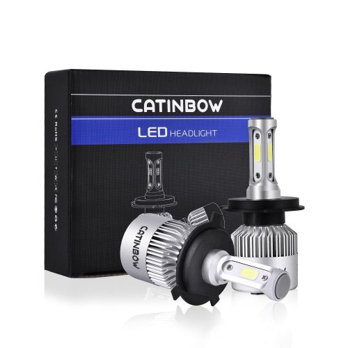 Catinbow H4 (9003, HB2) LED Headlight Bulbs Hi /Lo Beam 7200LM Super Bright COB LED Headlight Bulbs Conversion Kit Plug & Play Automotive Headlamp Bulb 6000K Cool White (2 Pack) - Automotive Headlight