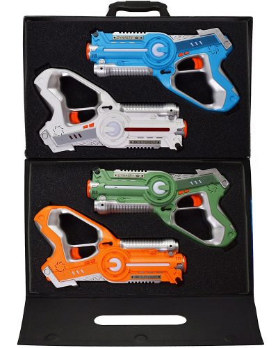 Dynasty Toys Laser Tag Set and Carrying Case for Kids Multiplayer 4 Pack - Laser Tag Guns