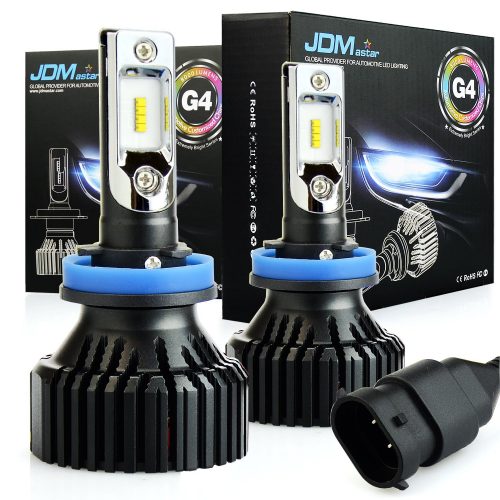 JDM ASTAR Newest Version G4 8000 Lumens Extremely Bright AEC Chips H11 H8 H9 All-in-One LED Headlight Bulbs Conversion Kit, Xenon White - Automotive Headlight