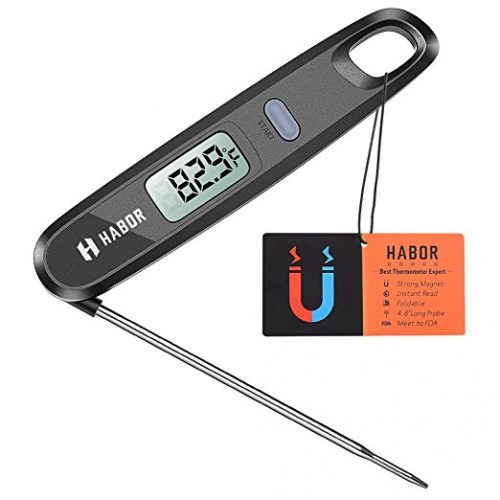 Meat Thermometers, Habor UPGRADE Instant Read Thermometer Magnetic Cooking Thermometer Electronic Food Candy Thermometer With Foldable Probe For Christmas Turkey Milk BBQ Kitchen Barbecue Grill Smoker- Candy Thermometer