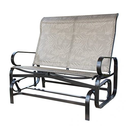 PatioPost Glider Bench Outdoor 2 Person Loveseat Chair Patio Porch Swing with Rocker - Patio Gliders