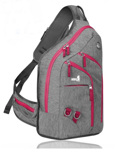 Plus Oversized Sling Backpack for Men Women, Double Layers Rope Strap Bag 28L - Sling Bag For Women