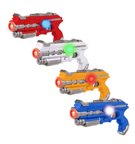 ThrillZone Infrared Laser Tag Guns – 4 Pack with Multiplayer Game Mode – No Vest Required – Toy Blasters with Futuristic Lights, Vibration and Sound Effects for Kids - Laser Tag Guns