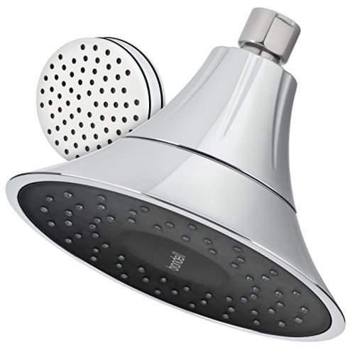 VivaSpring Filtered Shower Head FSH25-CB in Chrome Finish with Obsidian face and Wide Rain Spray | for softer skin and hair | 6 month filter FF-15 | Certified Filtration - Rain Shower Heads