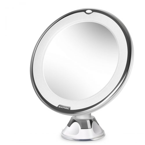 Beautural 10X Magnifying Lighted Vanity Makeup Mirror with Natural White LED, 360 Degree Swivel Rotation and Locking Suction. - Make Up Mirror