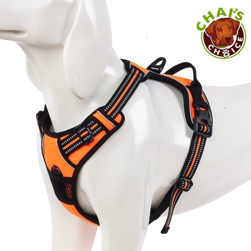 Chai's Choice Best Front Range Dog Harness. 3M Reflective Vest with Handle and Two Leash Attachments. CAUTION - Please Use Sizing Chart at Left Before Ordering! Matching Leash Available!