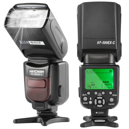 K&F Concept KF590C KF22.001 E-TTL Speedlite Flash with Wireless Slave Function for Canon DSLR Cameras