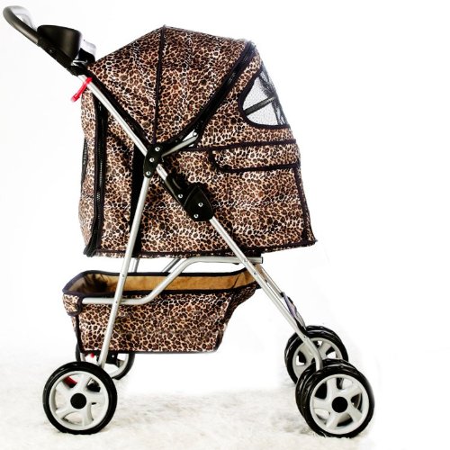 4 Wheels Pet Dog Cat Stroller w/RainCover All Colors 