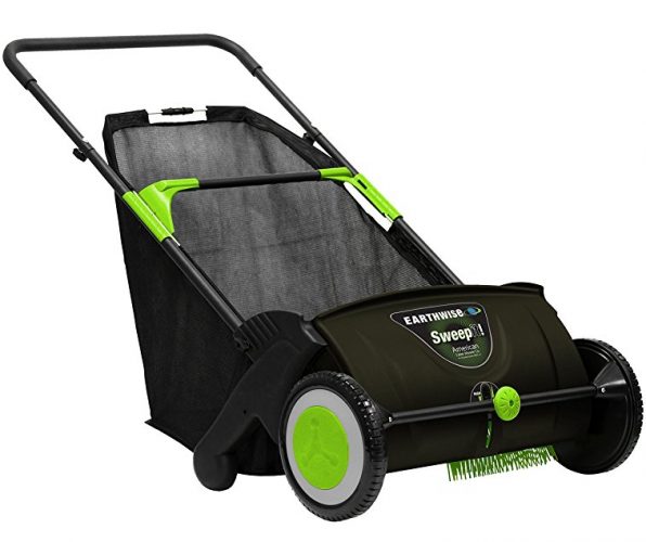 Earthwise LSW70021 Sweep it! 21-inch Push Lawn Sweeper with Removable 2.6 Bushel Collection Bag and Adjustable Sweeping Height