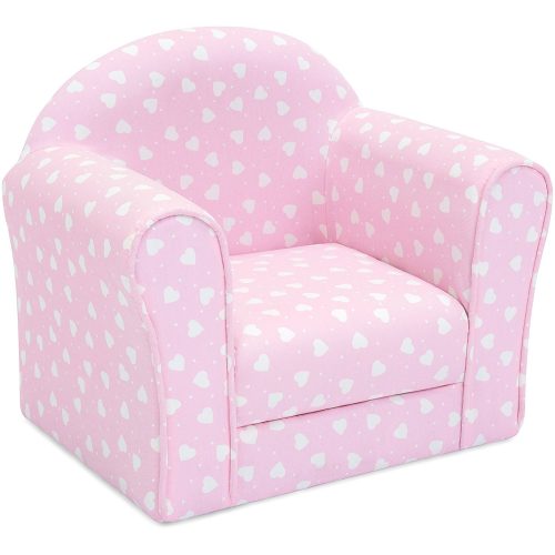 Best Choice Products Kids Heart Patterned Sofa Chair Couch w/ Armrests (Pink) - Toddler Chairs