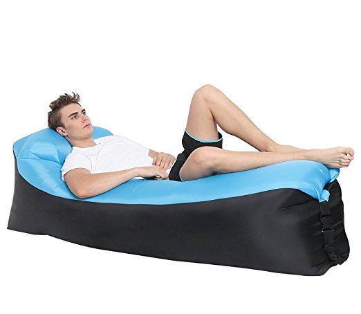 Lougnee Inflatable Lounge Air Lounger Sofa Beach Bed Couch Dream Chair with Bag for Home Indoor Outdoor Activities - Inflatable Couch